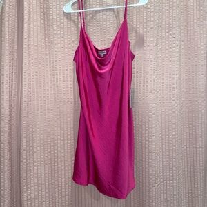 J for Justify Magenta Satin Slip Dress